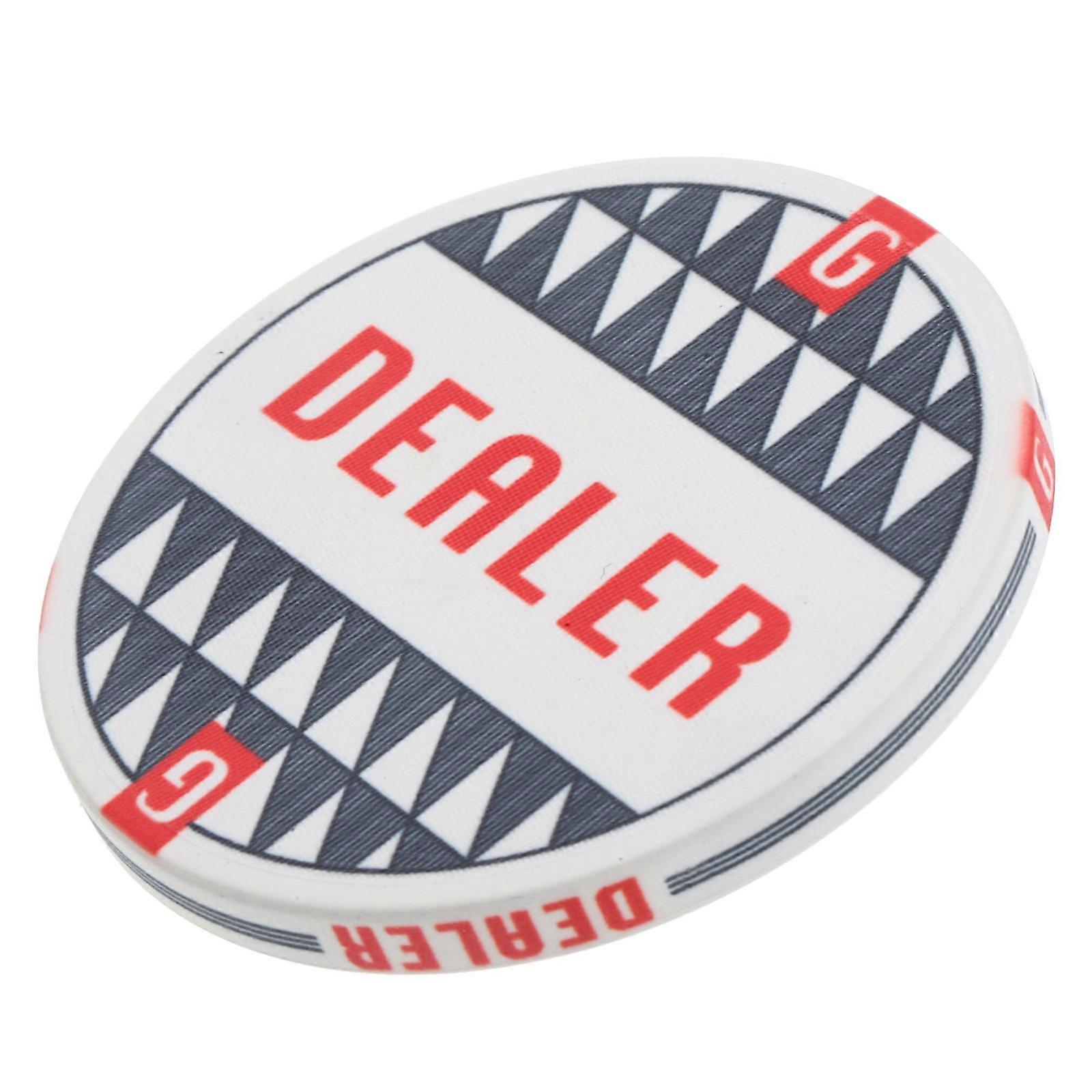 Ceramic Chip Poker Dealer Button for Game Accessory White Design