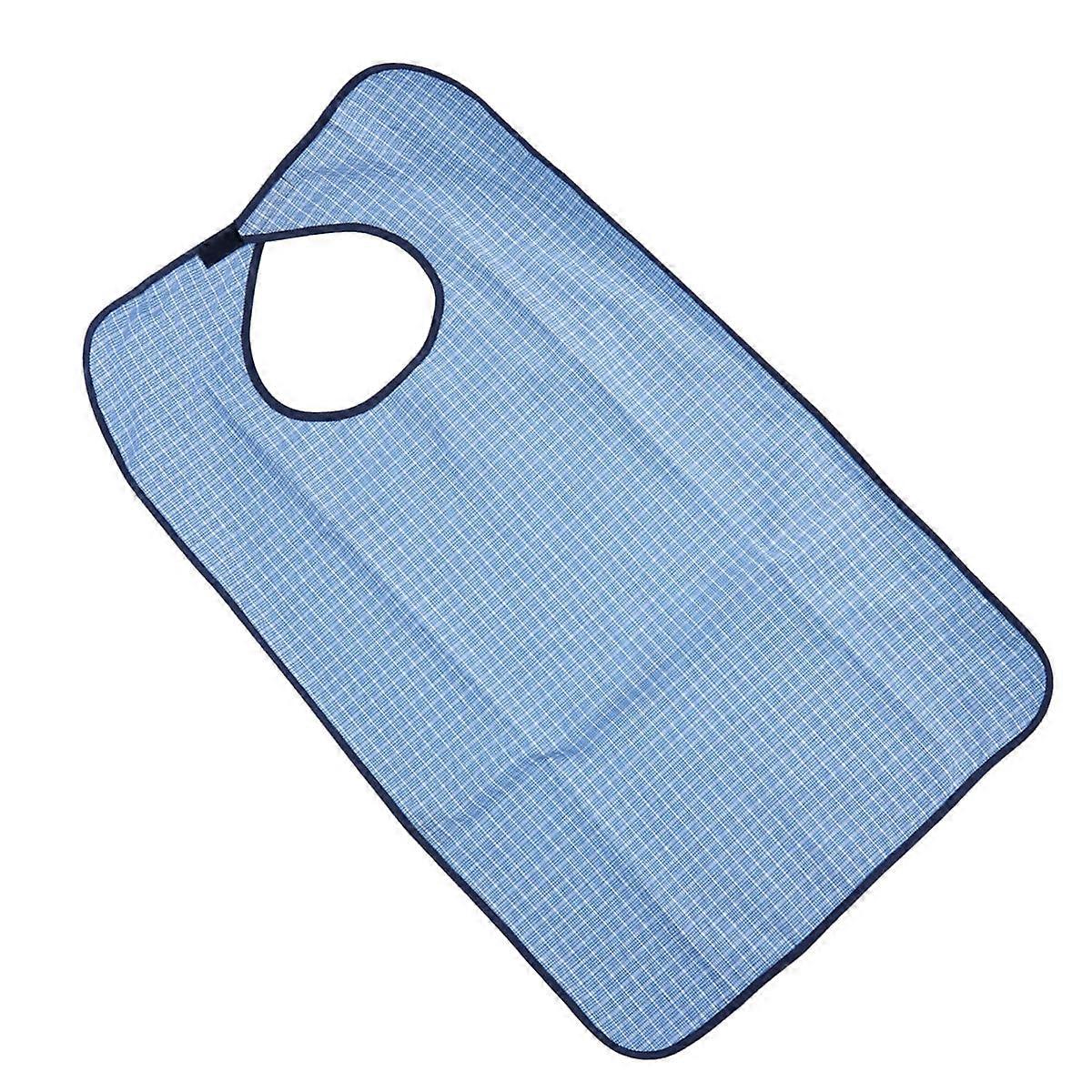 Waterproof Bib Adult Double Layer Plaid Machine Washable Mealtime Protector