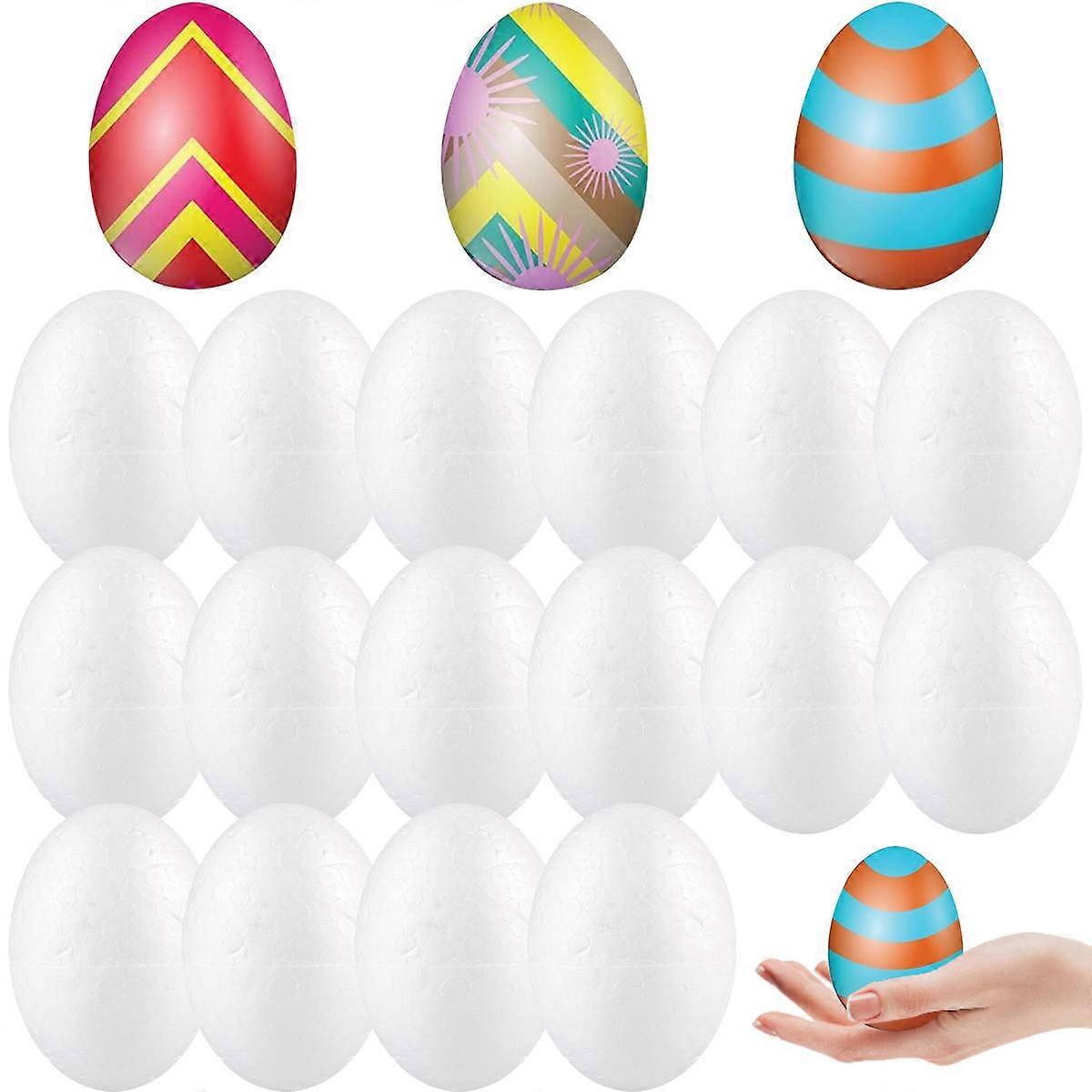 White Easter Eggs for DIY Crafting 50Pcs Durafoam Multi-Function Supply