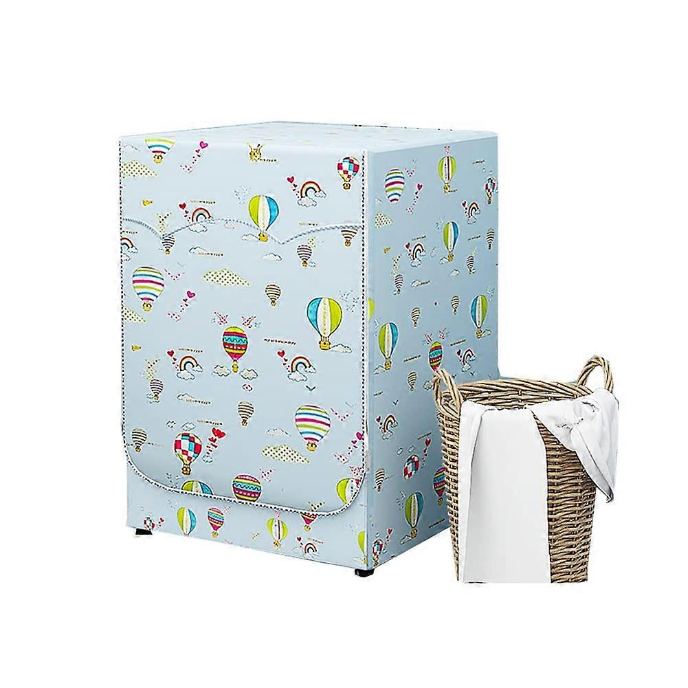 Waterproof Dustproof Washing Machine Cover Front Load with Zipper, Rainbow Clouds S