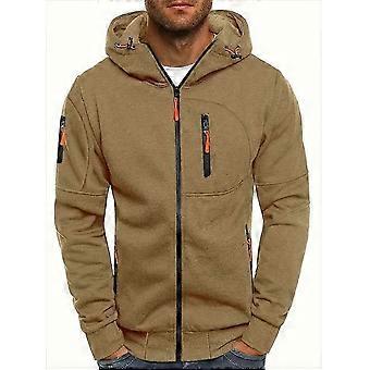 Men's Jackets Sports Fitness Casual Arm Zipper Cardigan Hooded Sweatshirt Coat 25-26