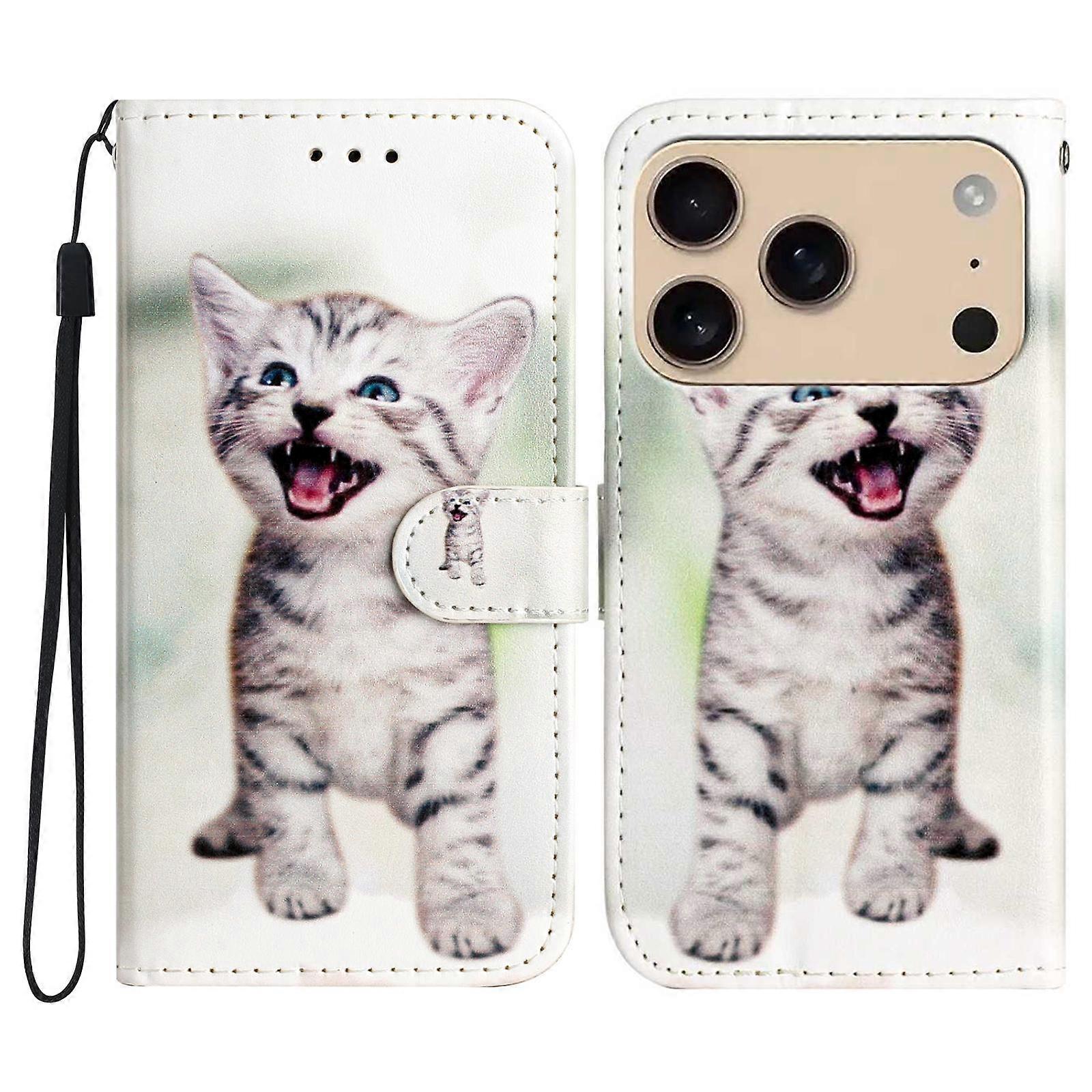 For iPhone 17 Pro Wallet Case Printed Pattern Design Leather Phone Cover