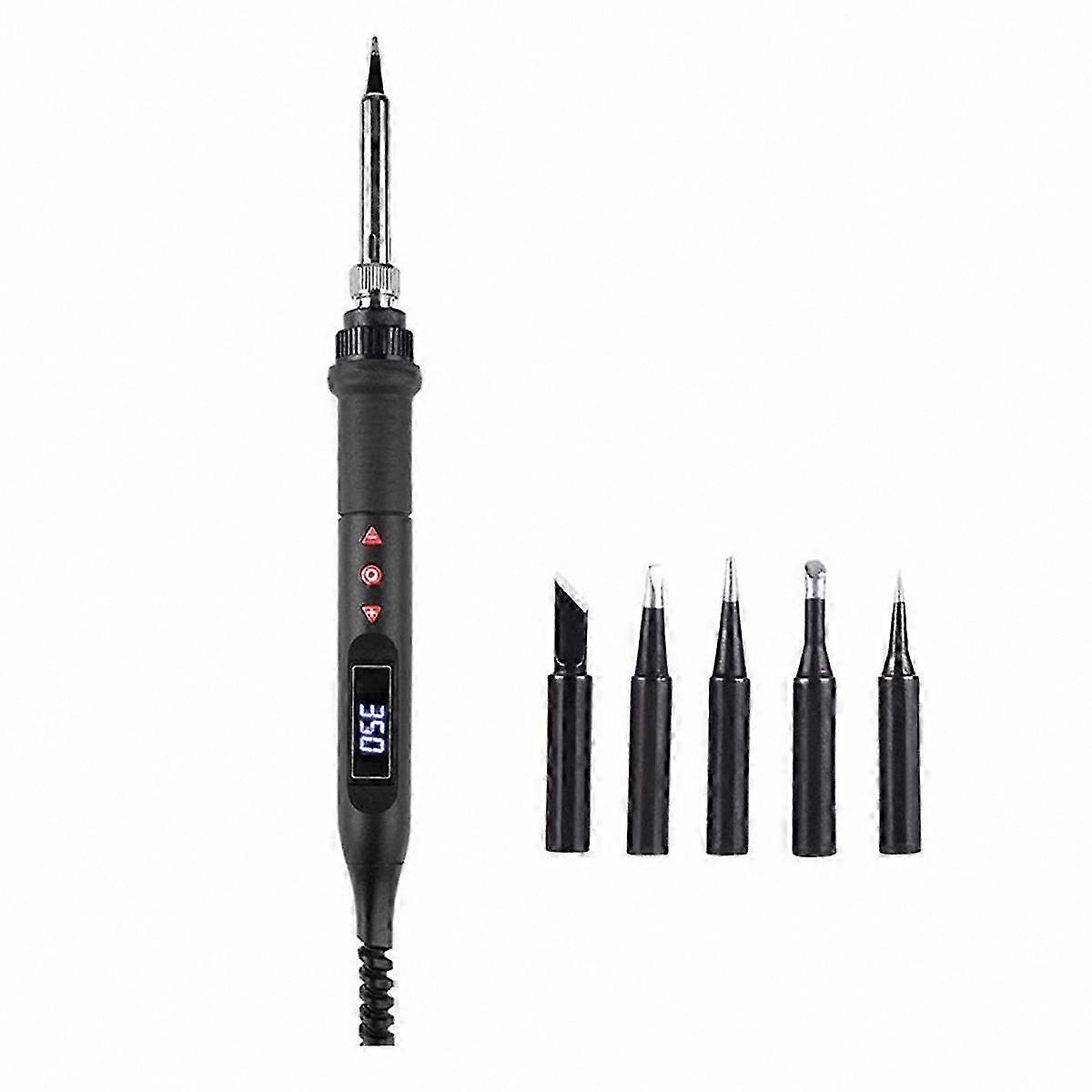 Adjustable Temperature Soldering Iron Kit with LCD Display and Replacement Tips
