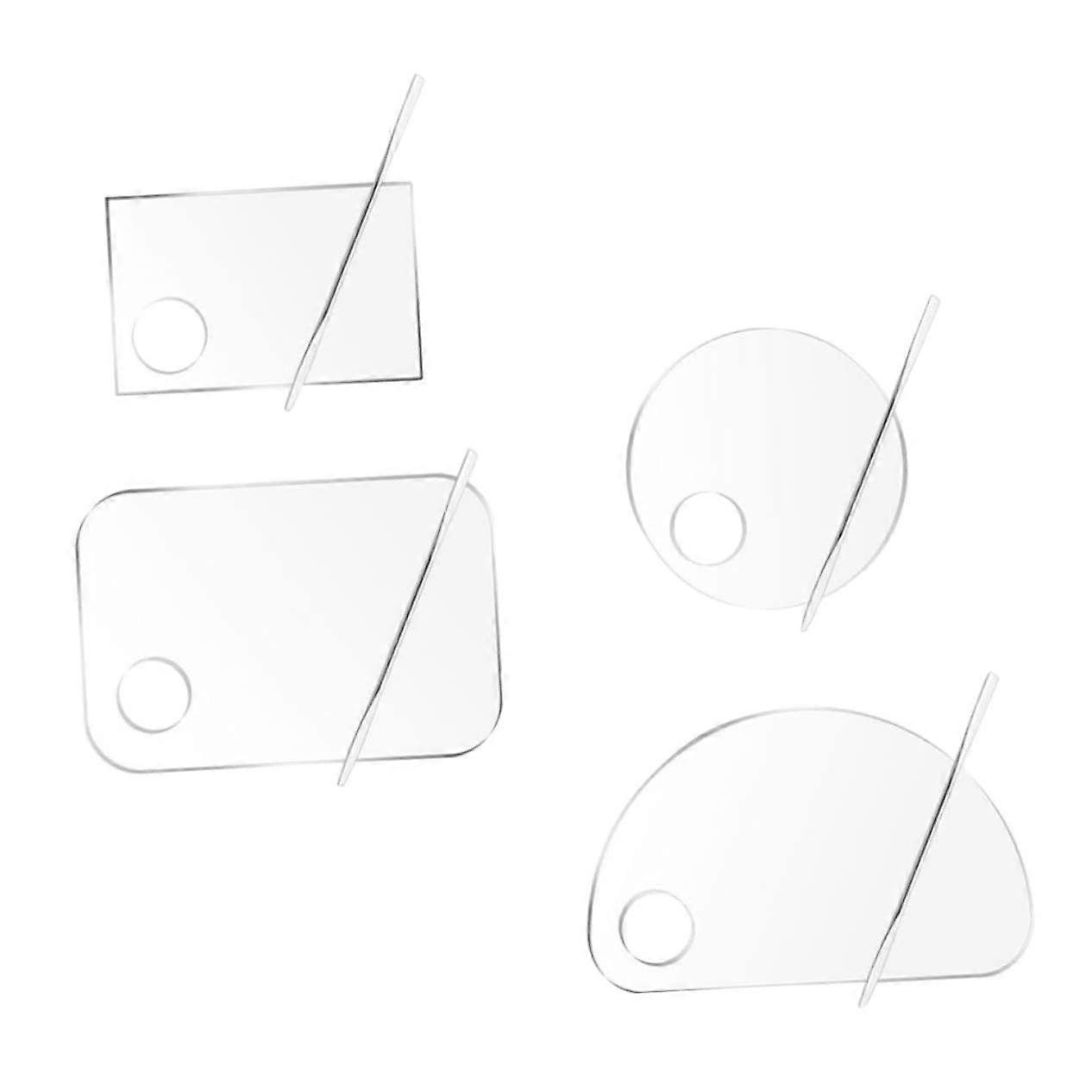 Makeup Mixing Palette Set Transparent Acrylic Tray for Foundation Concealer Smooth Easy Clean