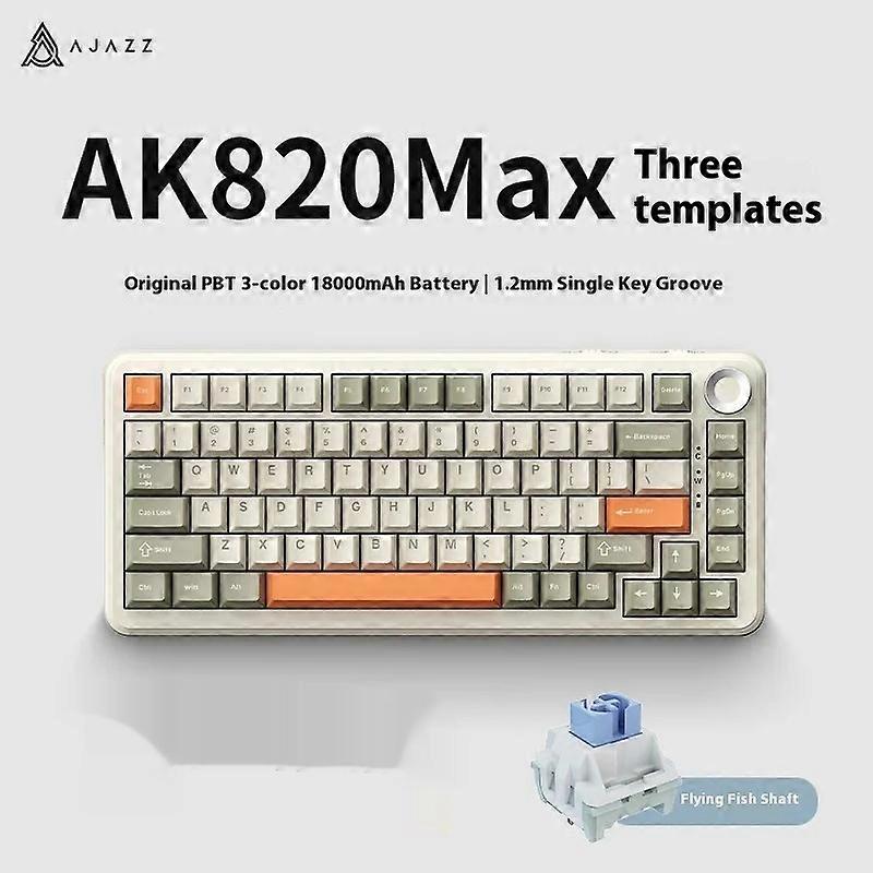 Hot Ajazz Ak820 Max Plus Mechanical Keyboard Triple Mode Wireless Bluetooth Gaming Customization 75 Layout Wired Gaming Keyboard