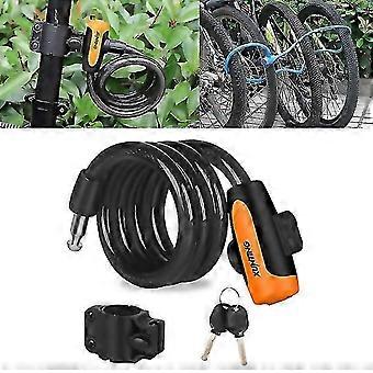 För cykel, bärbart stöldskyddslås, stålvajerlås med låsram, A-stil, 100 cm, svart