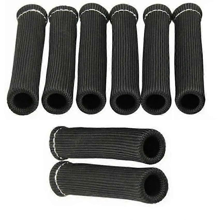 High-temperature Resistant Automotive Modification Spark Plug Wire Harness Protective Cover 8 PCS Black