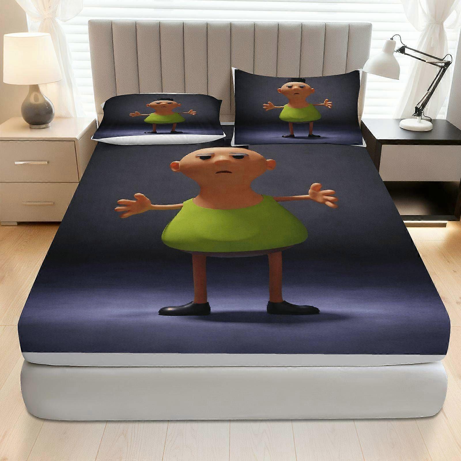 3pcs Fun Character Fitted Sheet Set  Coreless Playful Theme