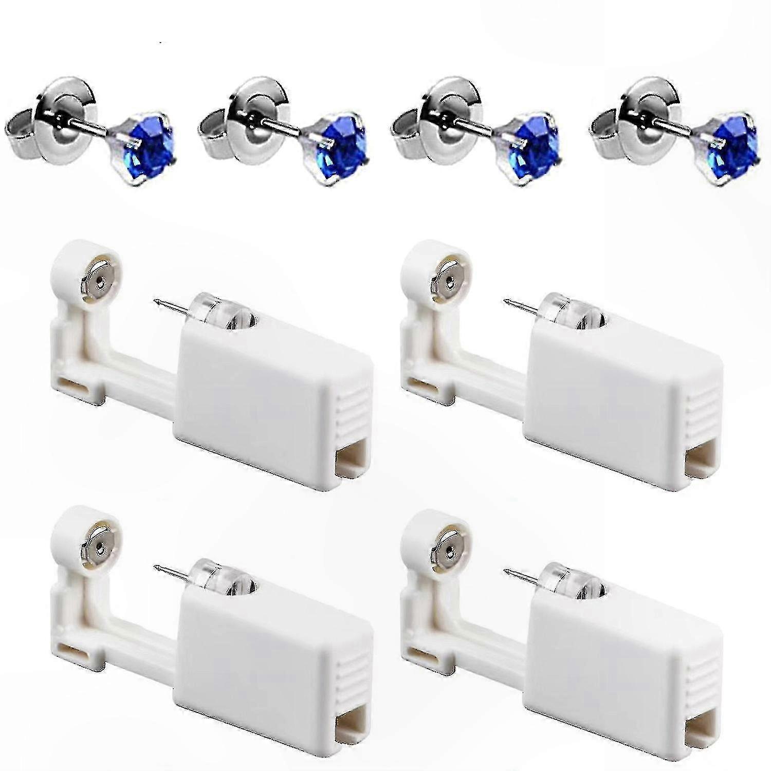 Disposable Ear Piercing Kit with Studs, 4-Pack Safe Self-Piercing Tool for Ears