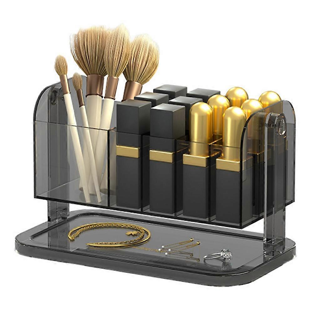 PET Lipstick Storage Box Multi-grid Dressing Table Makeup Brush Lip Glaze Transparent Organizer