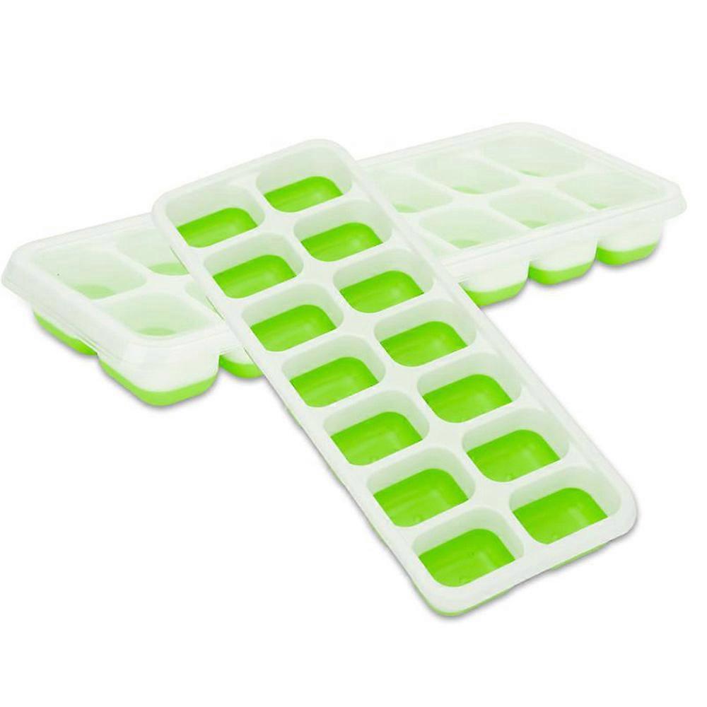 Ice cube moulds - Set of 4 à 14 compartments Ice cube silicone moulds with lid