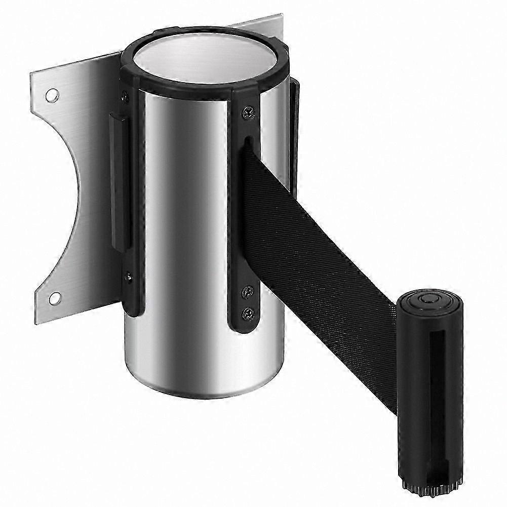 Wall Mount Retractable Belt Barrier - 10ft Safety Queue Divider with Nylon Belt