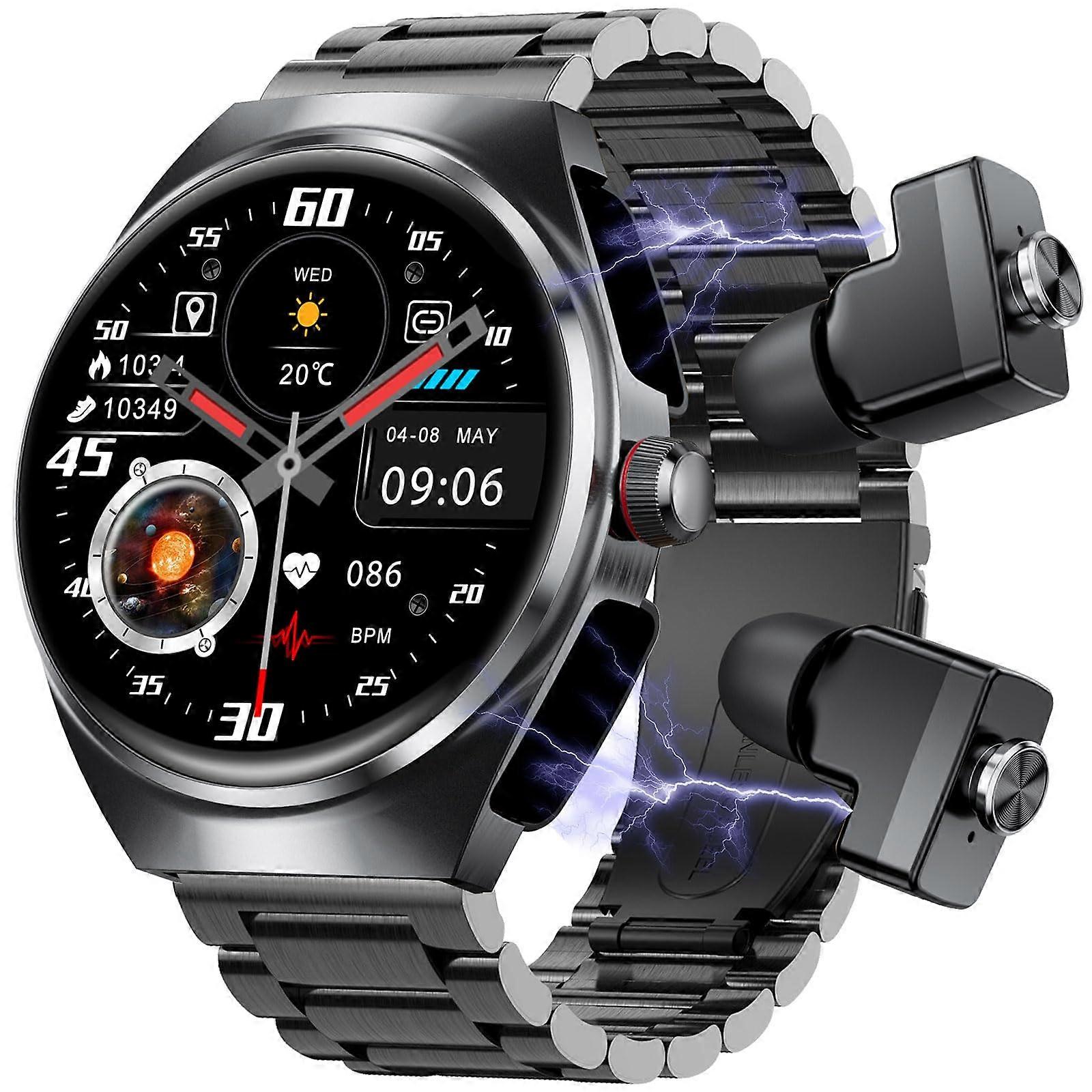 Smartwatch with Bluetooth Earbuds, 1.53' AMOLED Display Fitness Tracker for Android and iPhone