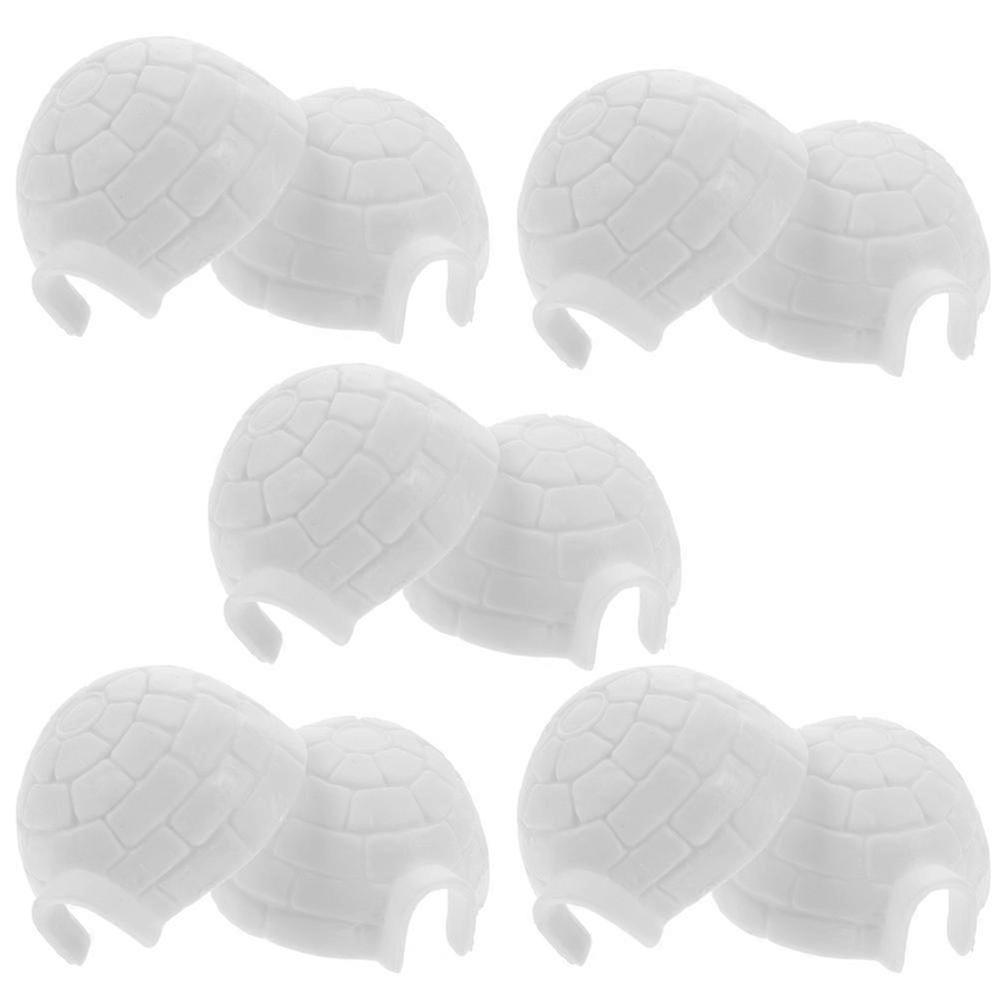 10Pcs Plastic Igloo Figurines for Playing White Simulated Igloo Figures