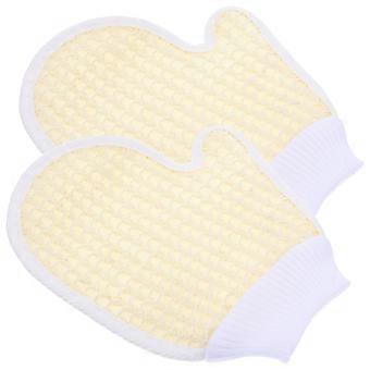 Guanti esfolianti 2 pezzi in microfibra per il bagno e la doccia con design ad asciugatura rapida