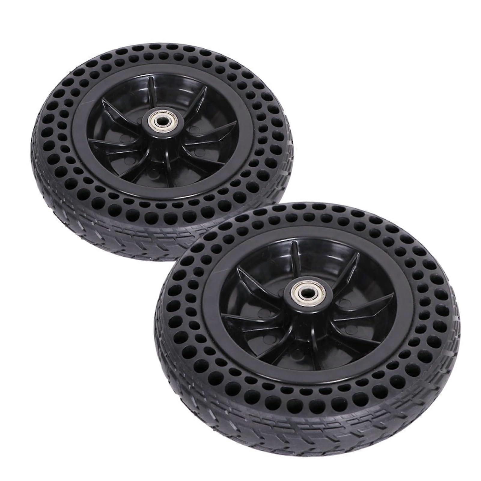 8 Inch Wheelchair Front Wheels Solid Honeycomb Tires ShockAbsorbing NoInflation Black Replacement