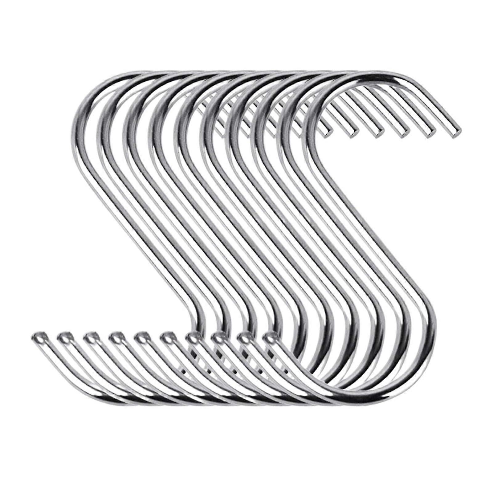 30PCS Stainless Steel S Shape Hooks 9cm RustResistant Hanging for Kitchen Closet Organization