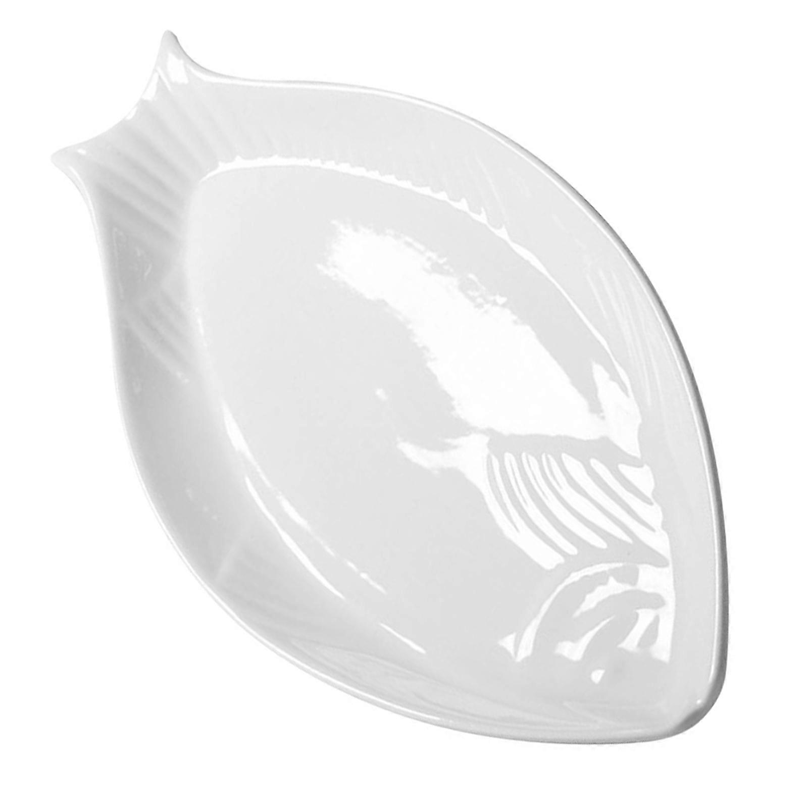 Ceramic Fish Plate Serving Platter for Kitchen Use White Serving Platter Dish