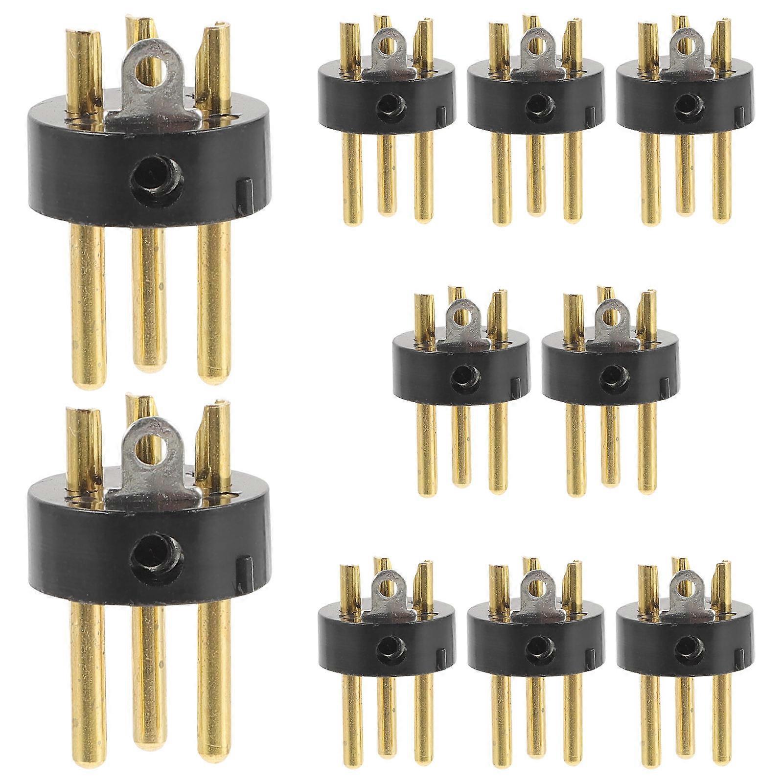 Xlr Connector Audio Conversion Head 3-Pin Plug for Microphone 10Pcs Set