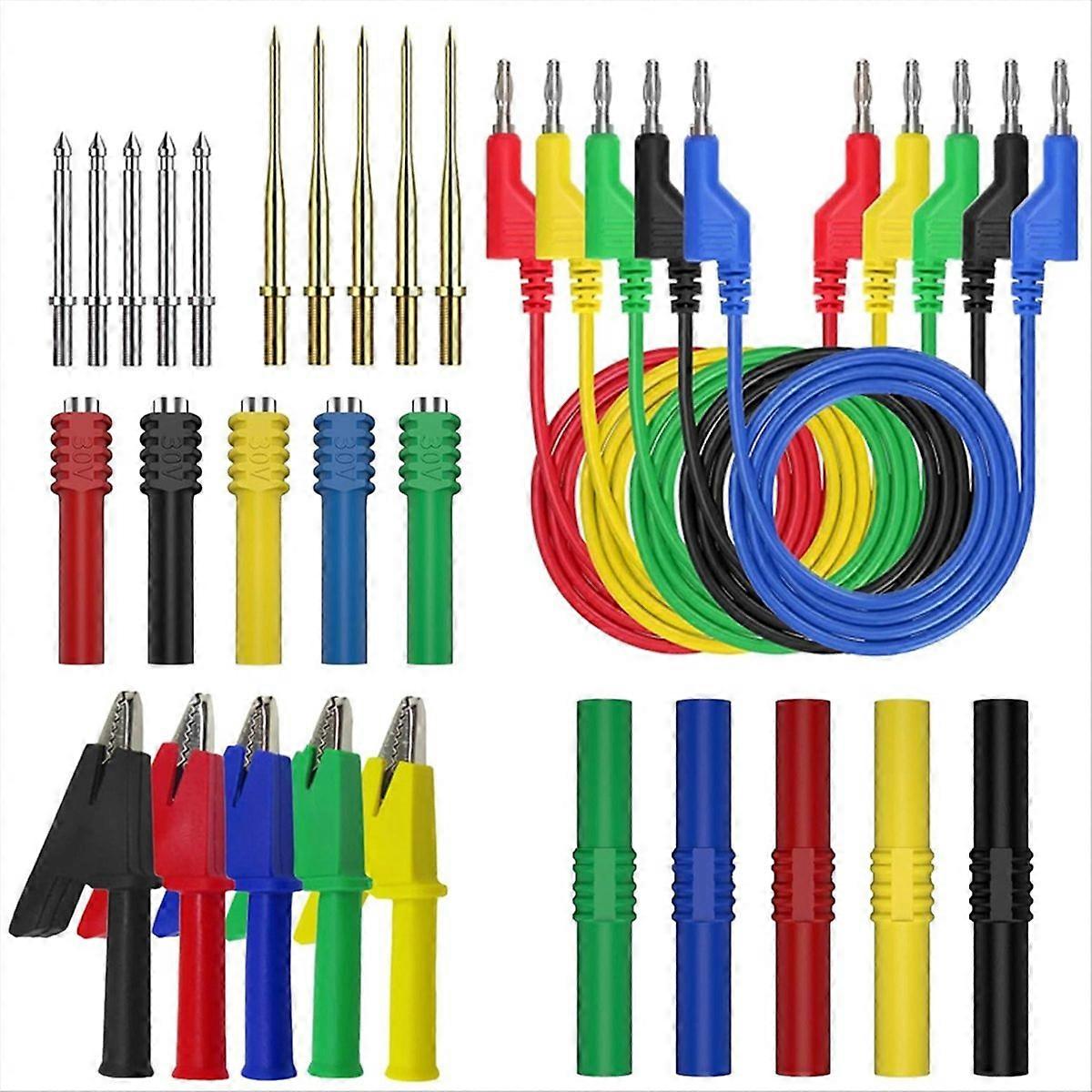 Banana Plug Test Leads Kit, 4mm with Threading Probe, for Multimeter