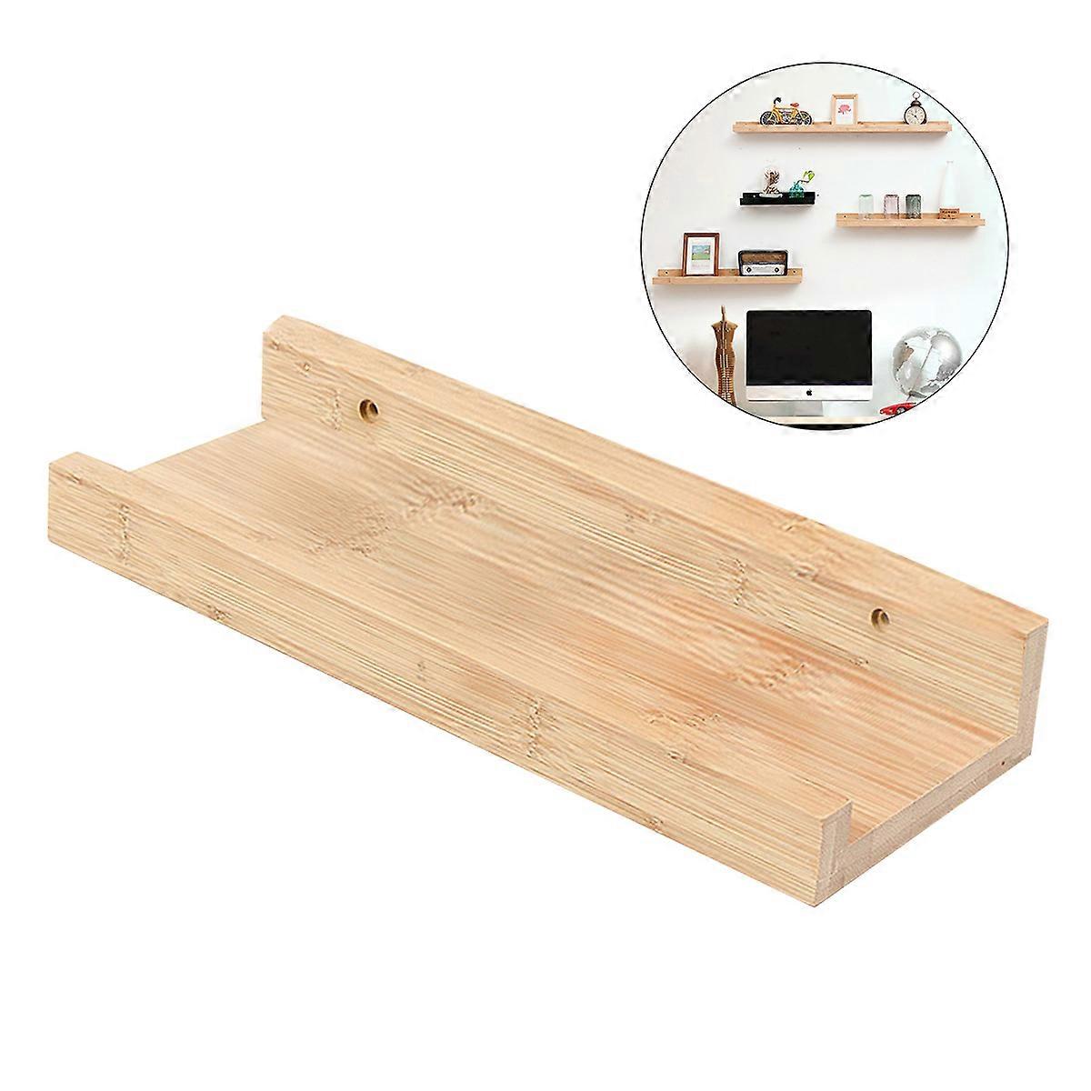 Wall Floating Shelf Wooden for Articles Storage Beige Storage Rack