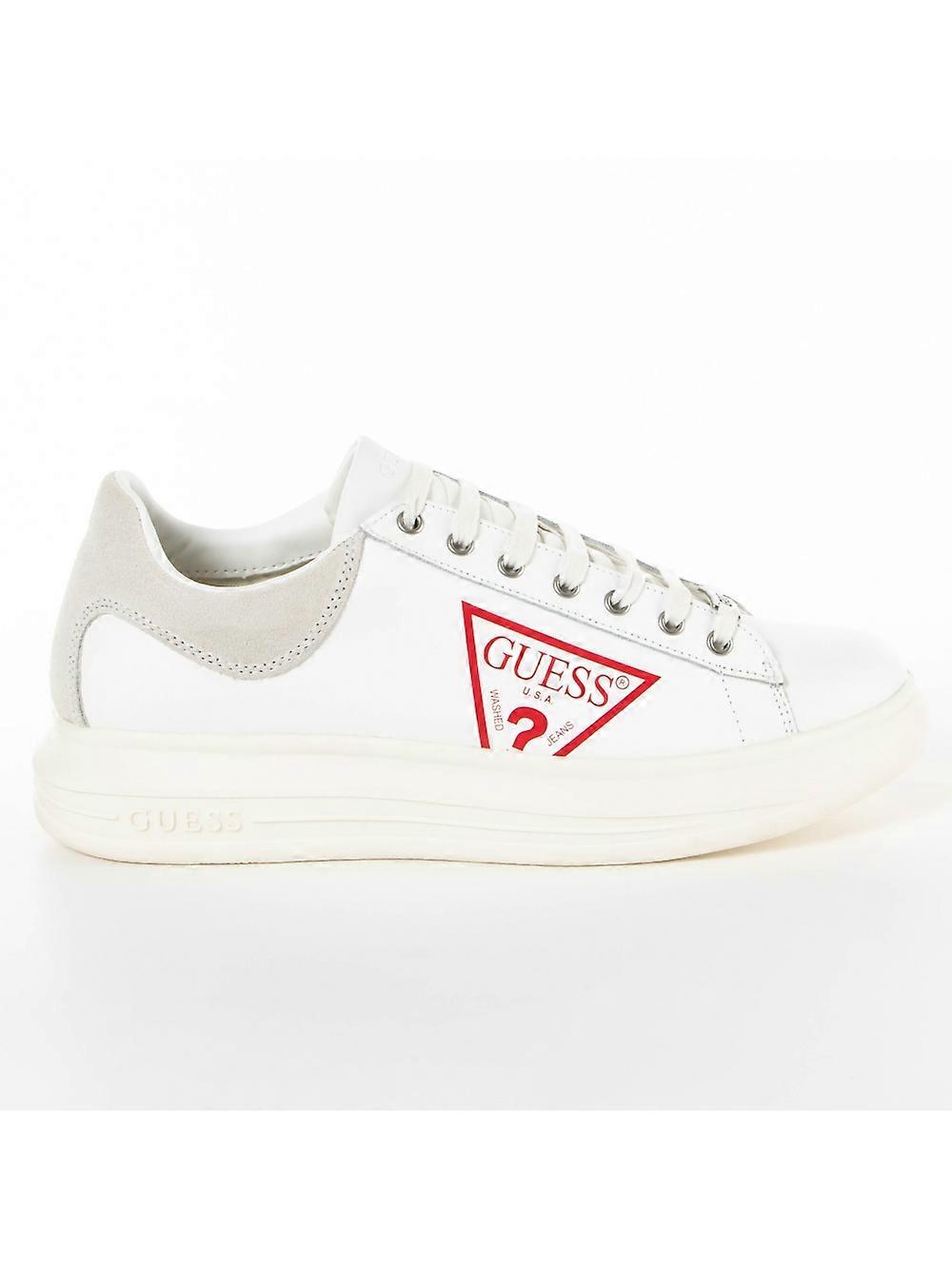 Sneaker Guess Red triangle logo Men White