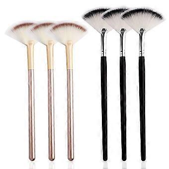 6-pack Mask Brush Fan Brush, Soft Slim Mask Applicator Fan Brush For Face Glycolic Acid Chemical Peeling Mask Makeup Tool