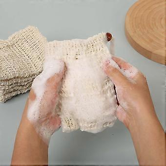 Soap Saver Bag, Zero Waste Mesh Bar Soap Pouch with Loofah Holder, Fast-Foaming Blister Net (Brown, 1pc, 6x5in)