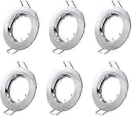 Set van 6 inbouwspotframes, 50 mm aluminium spotframeset