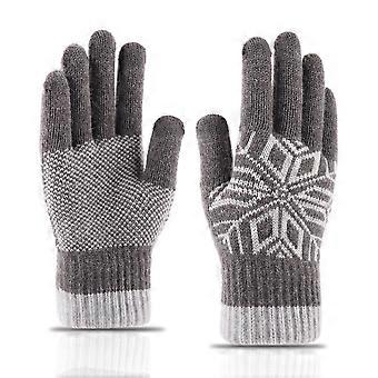 Winterhandschuhe für Herren, gestrickte, dicke, warme Handschuhe, 1 Paar, Touchscreen