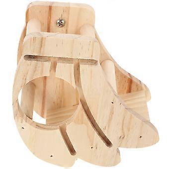 Râtelier à foin en bois beige pour lapins (lot de 4)