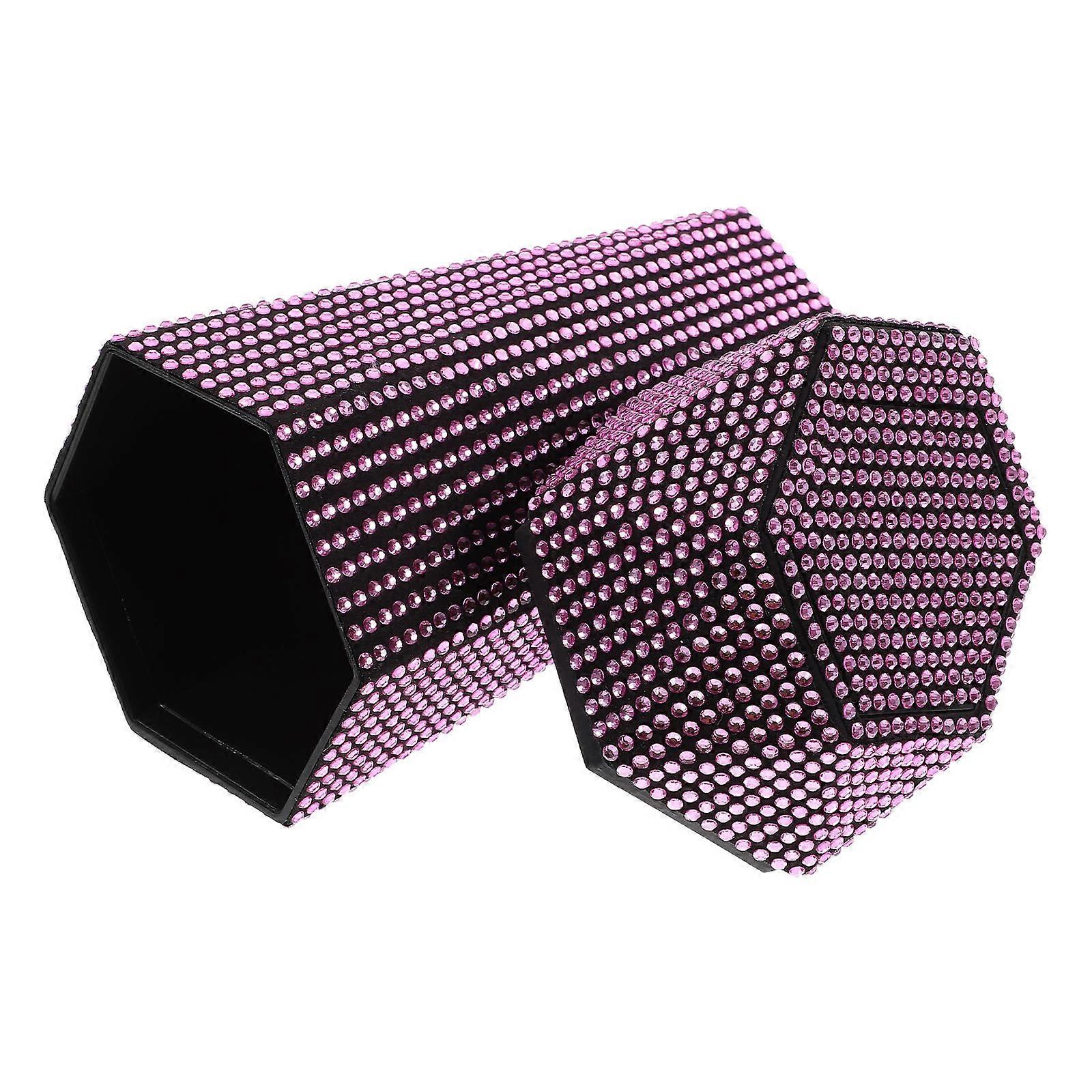 Car Trash Can Rhinestone Storage Container with Multiple Compartments