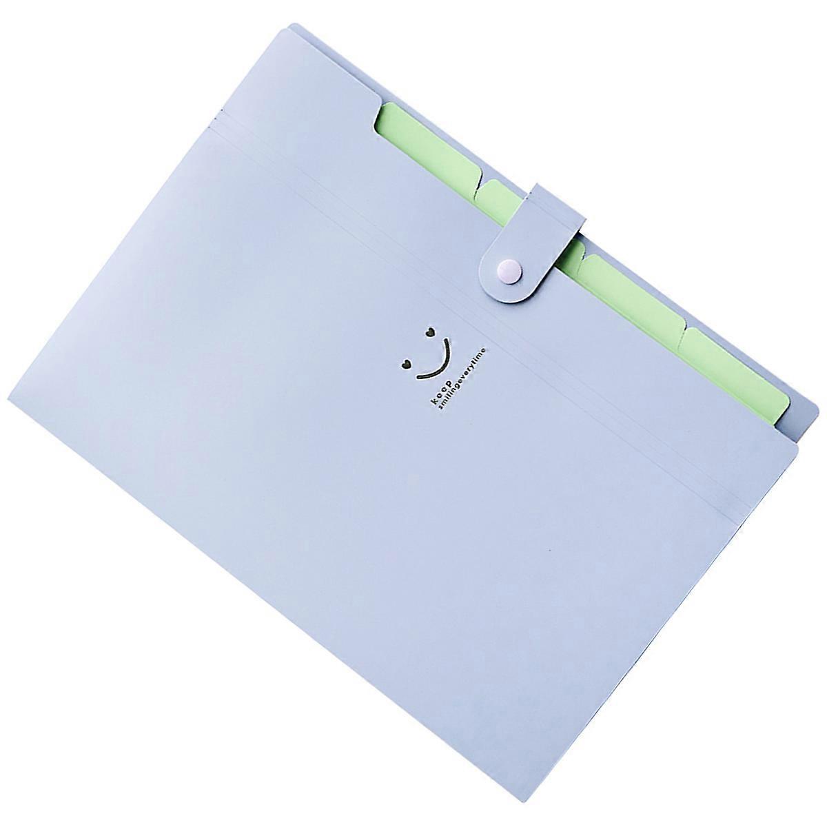 Smiling Face Plastic Folder 5 Pocket Expanding File Folder for Document Organizing
