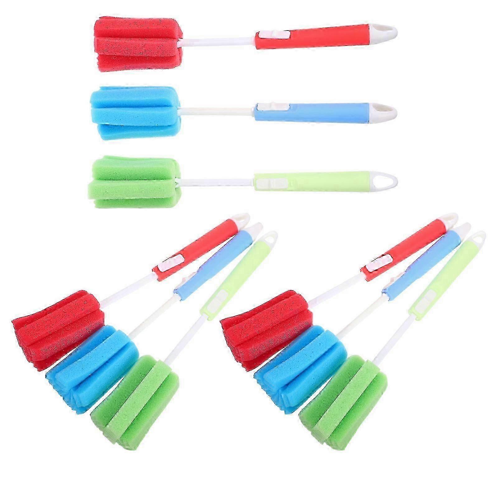 2026  Multi Functional Sponge Bottle Brush for Bottle Cleaning 9Pcs