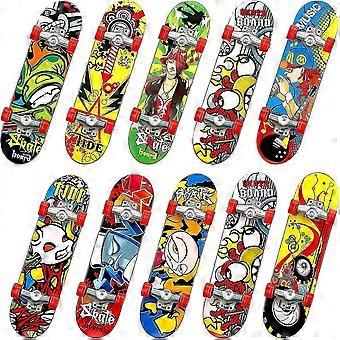 10 pezzi Mini skateboard finger skate tastiera giocattolo polpasticcia movimento per adulti ragazzi ragazze, modello casuale