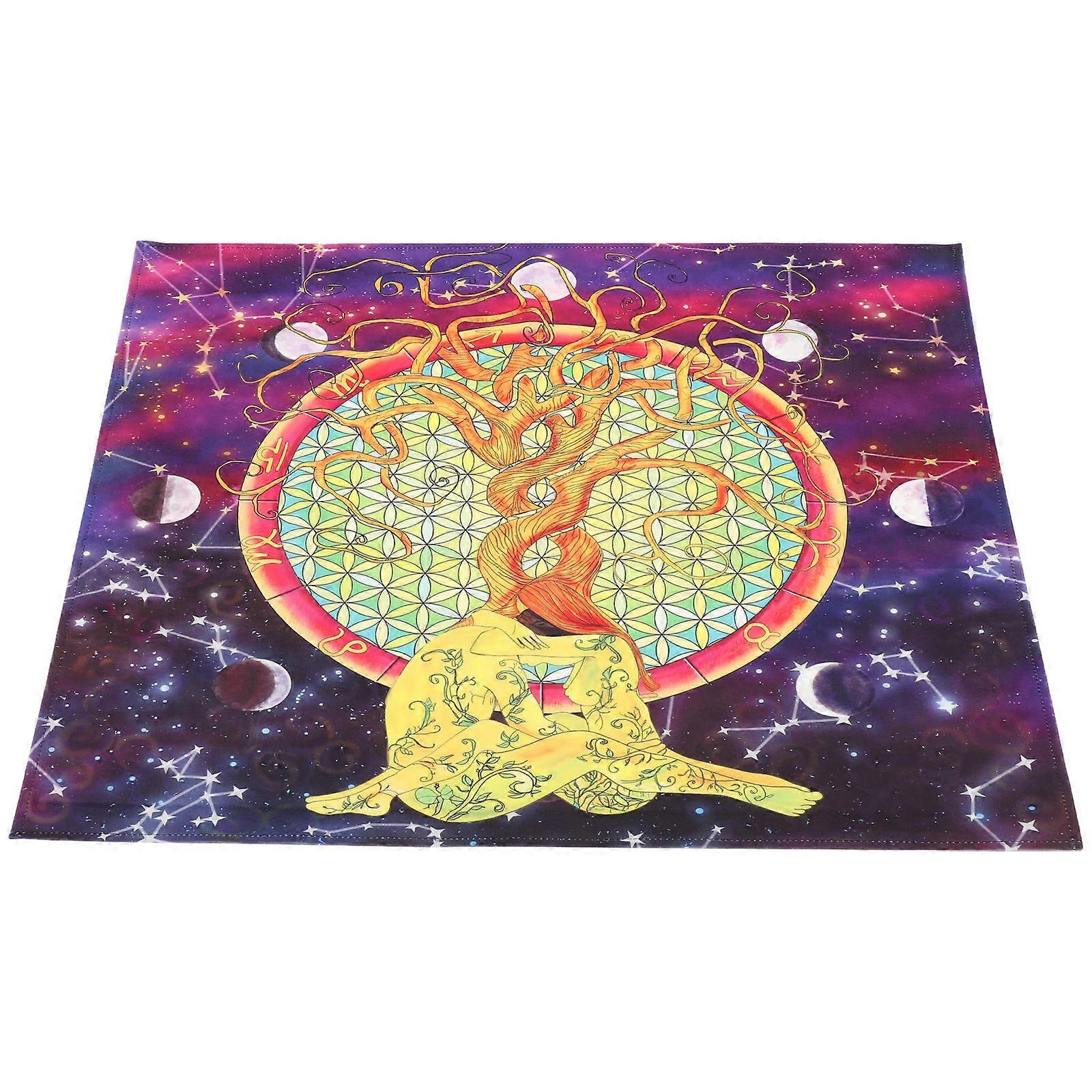 Celestial Tree Deck Cloth Square Table Cloth Square Spiritual Celestial Deck Cloth