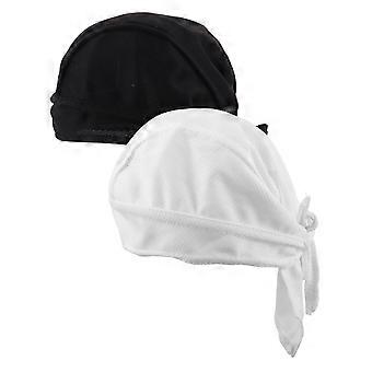 2pcs Breathable Mesh Pirate Hat Long Tail Cap For Men Street Dance Helmet Inner Cap Outdoor Sports Cycling Headwrap Stylish Headscarf