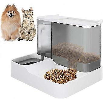 Automatischer Futter- und Wasserspender für Haustiere mit Schwerkraftfunktion. 1 Liter Wasser, 2,8 Liter Futter für Katzen und Hunde. Für den Heimgebrauch.