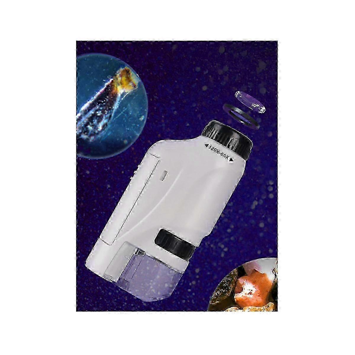 Handheld Microscope Portable Mini Pocket HD Microscope with LED Lamp Biological Science Educational
