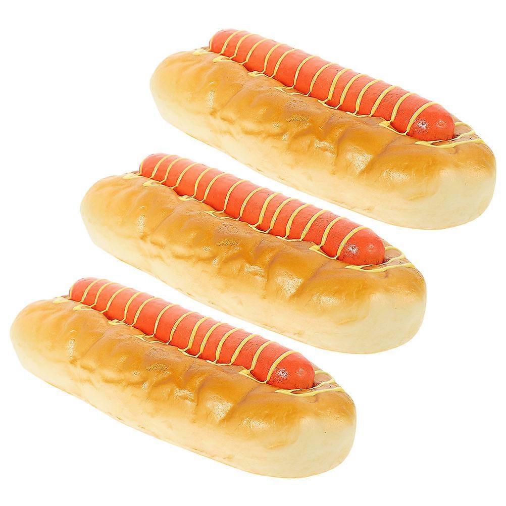 Artificial Hot Dog Bread Model for Restaurant with 9Pcs Display Props