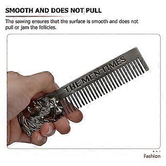 Pente para barba masculino, pente para cabelo, penteia cachos, garfo modelador em aço inoxidável.