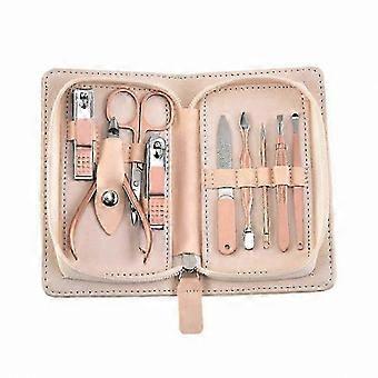 Manicure, Pedicure & Grooming Nail Clipper Set, 9 Piece Rose Gold Stainless Steel