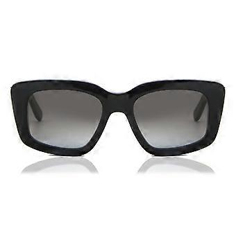 Salvatore Ferragamo SF 1024S 001 Full Rim Black Gold Unisex Square Sunglasses UV3 Original