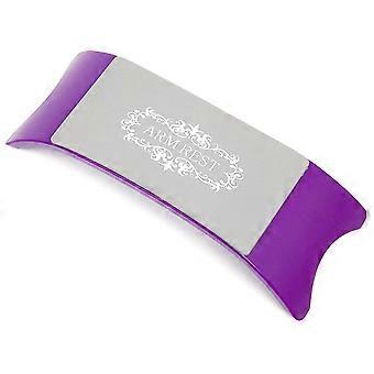 Purple Manicure Arm Rest with Stable SlipResistant Base and Washable Cover for Nail Salon Use
