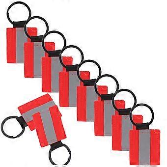10Pcs DoubleSided Reflective Keychain Tags for Backpack and Travel Bags  Visibility Night Safety
