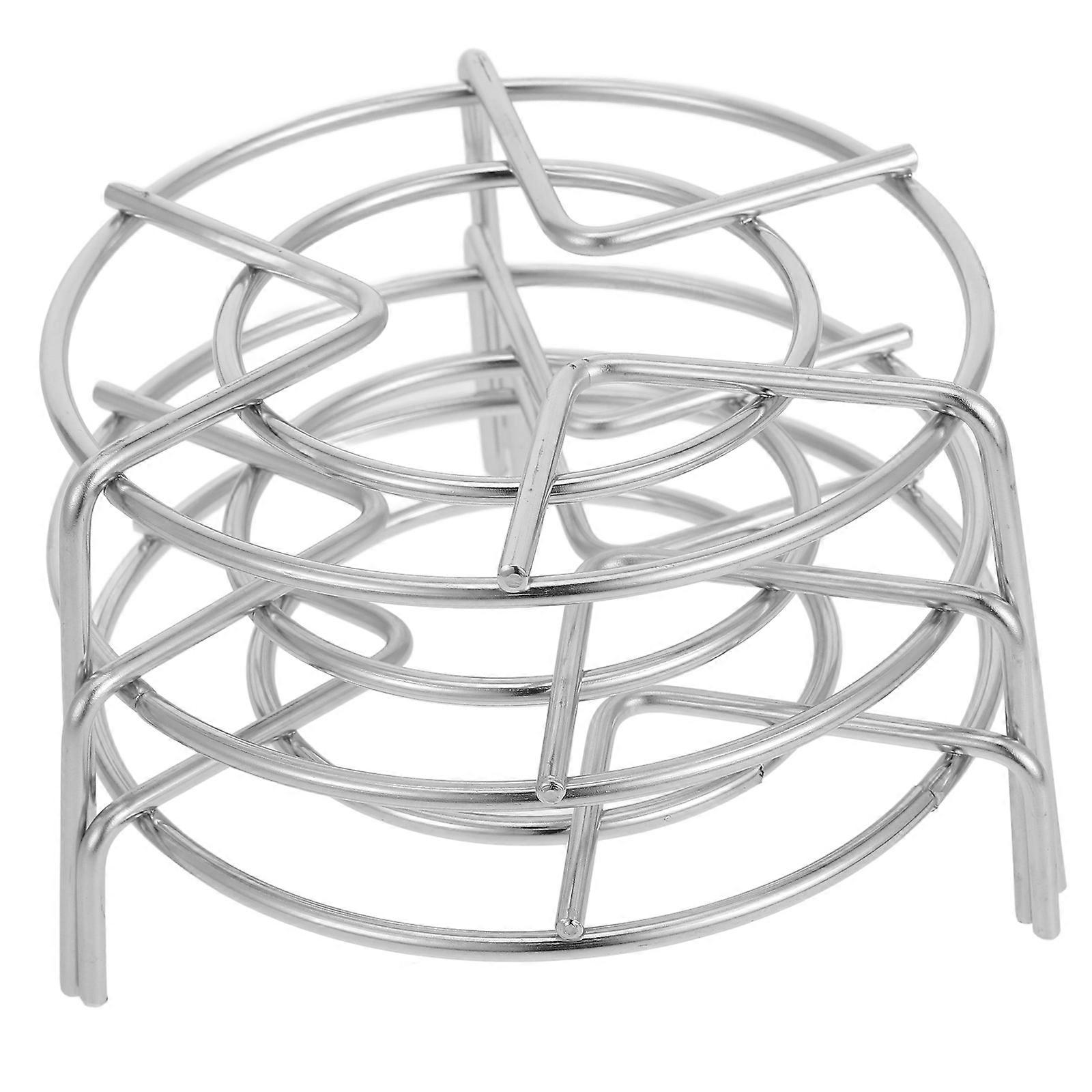 Silver Stainless Steel Cooking Rack 3Pcs for Pot Steaming Function