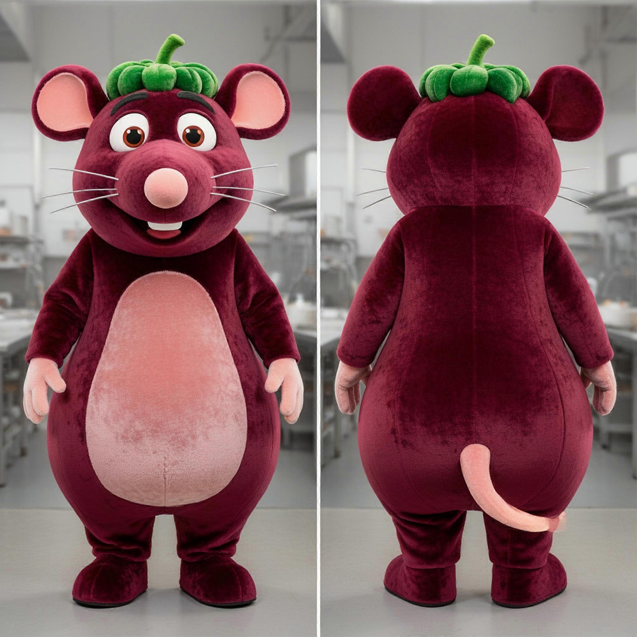 MASTICOT Maroon Plush Ratatouille Mascot