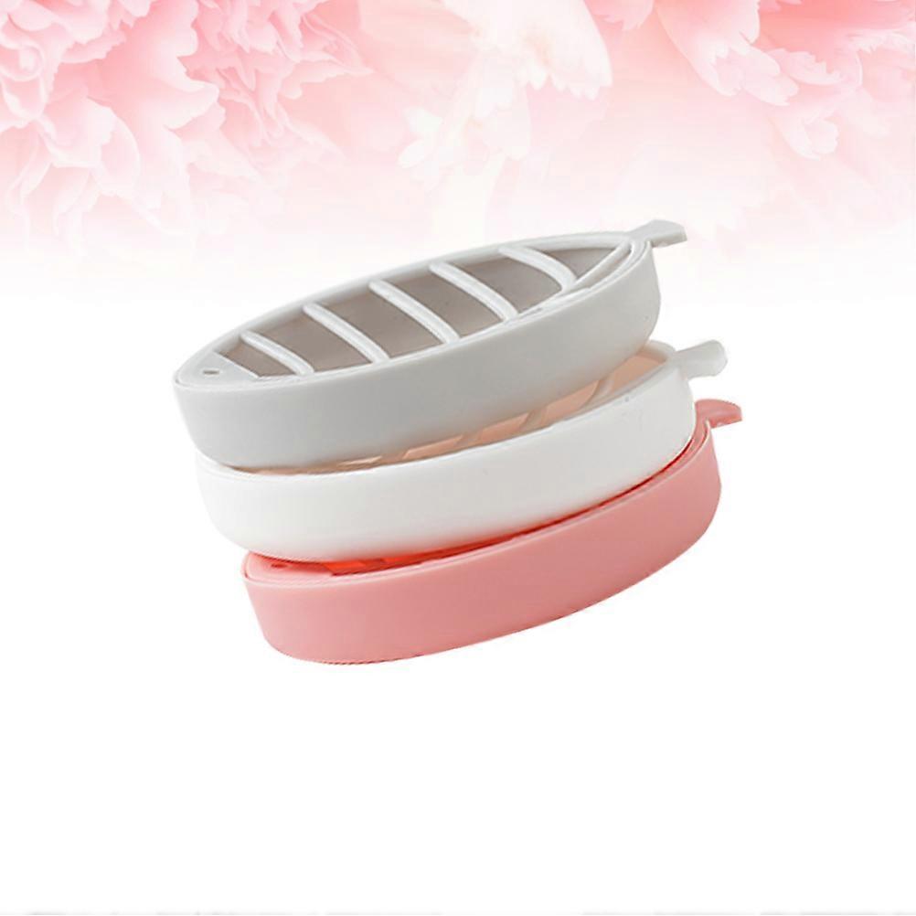 Home Soap Case Fish Shape Double-Layer for Holding Soap 3Pcs