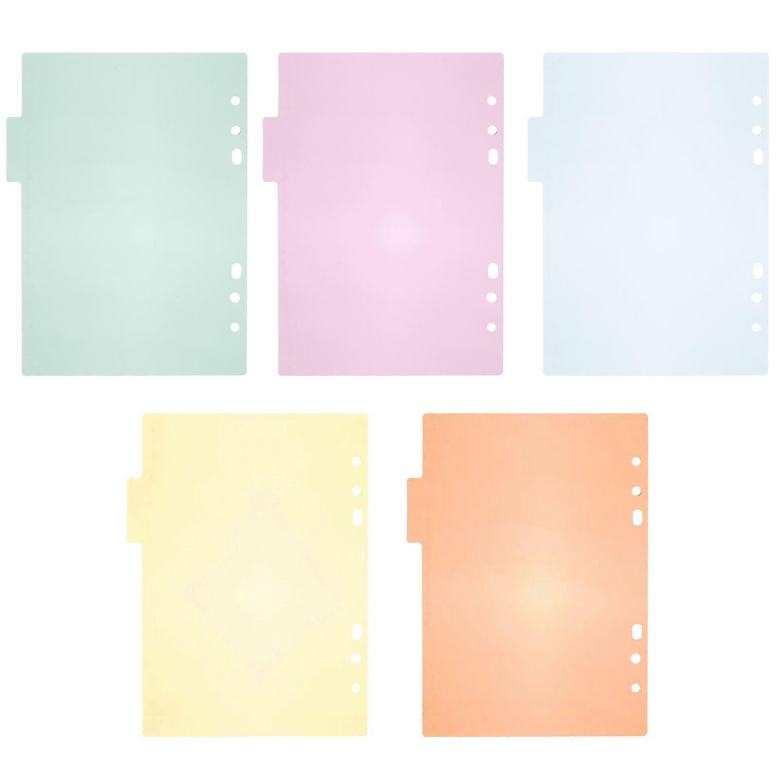 10pcs A5 Binder Dividers Labels Insertable Multicolor Plastic Tab for Office-inst