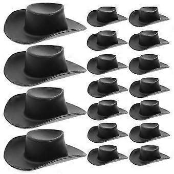 Chapéus pretos em miniatura, acessórios para bonecas, material durável e seguro para festas, fabricação de joias, 20 peças